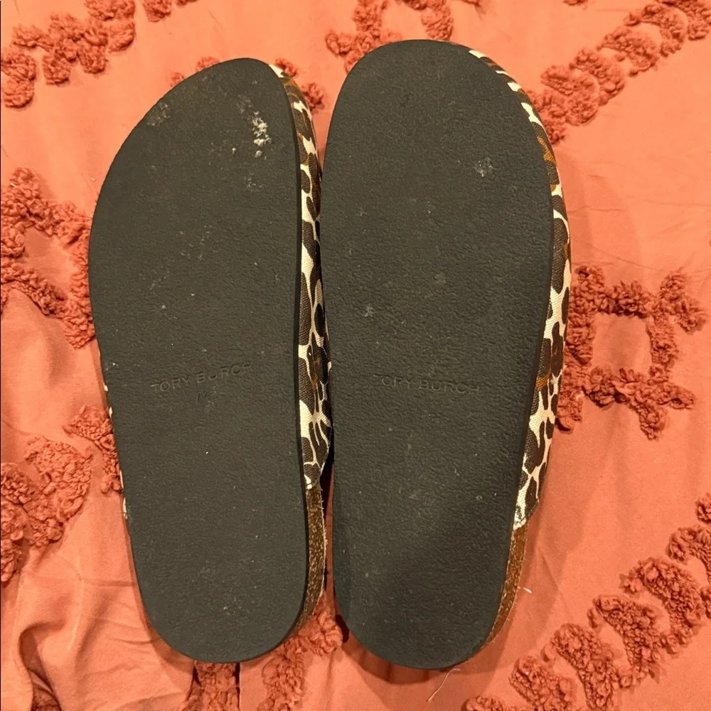 Tory Burch Animal Print Loafers with Metallic Detail - Picture 2 of 3